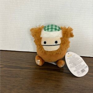 Brown Plush Toy with Green Checkered Hat